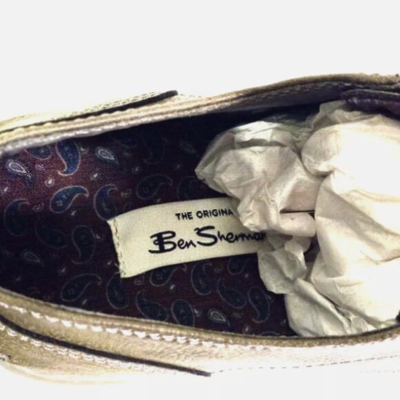 Ben Sherman Mens Oxford Dress Shoes 8M Gray Faux Leather Lace Up NIB main image 4